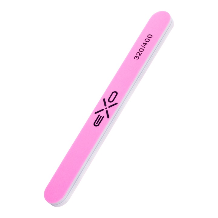 Pila pentru unghii EXO, set 10 bucati, granulatie 320/400, roz
