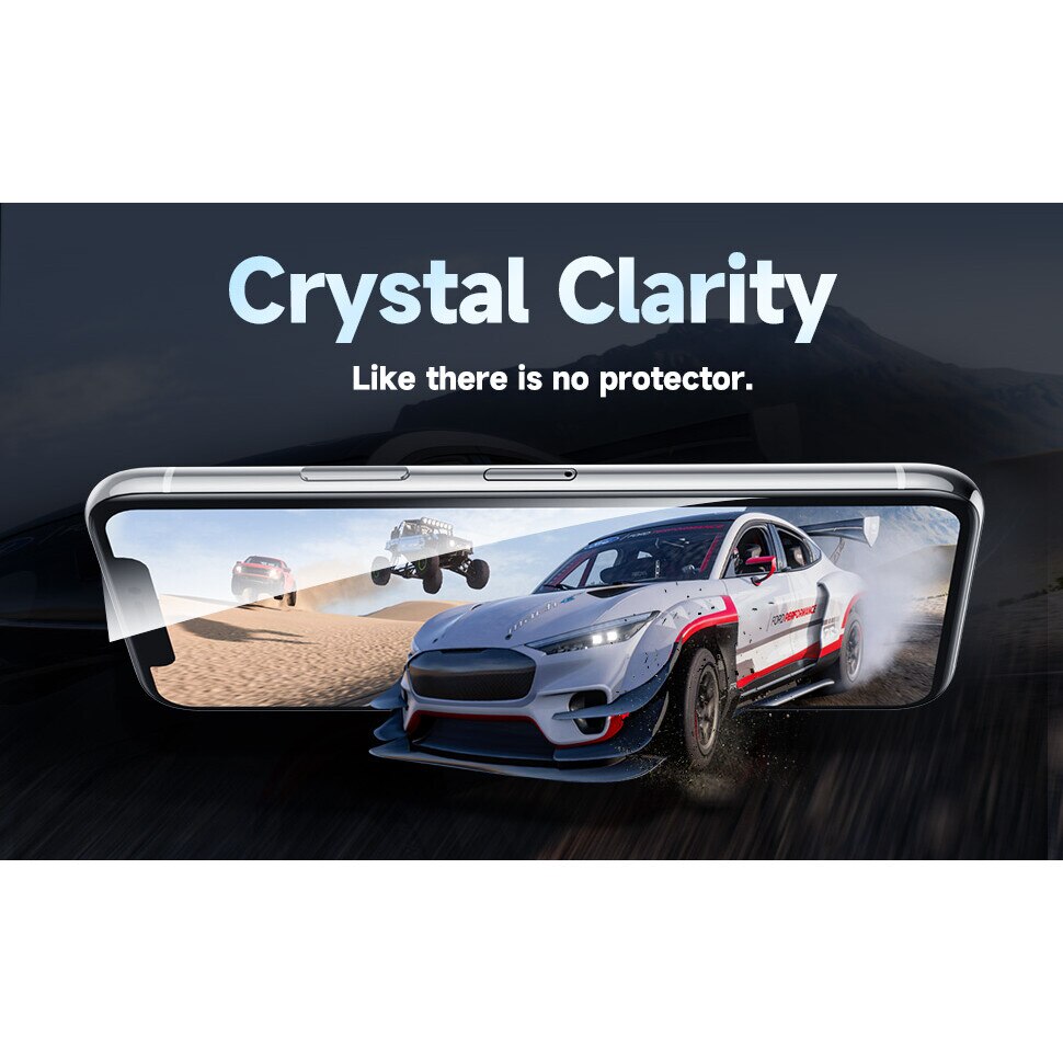 Folie de protectie pentru telefon, Happy, Sticla securizata, Kit de instalare, Pentru iPhone 14 Pro, Transparent