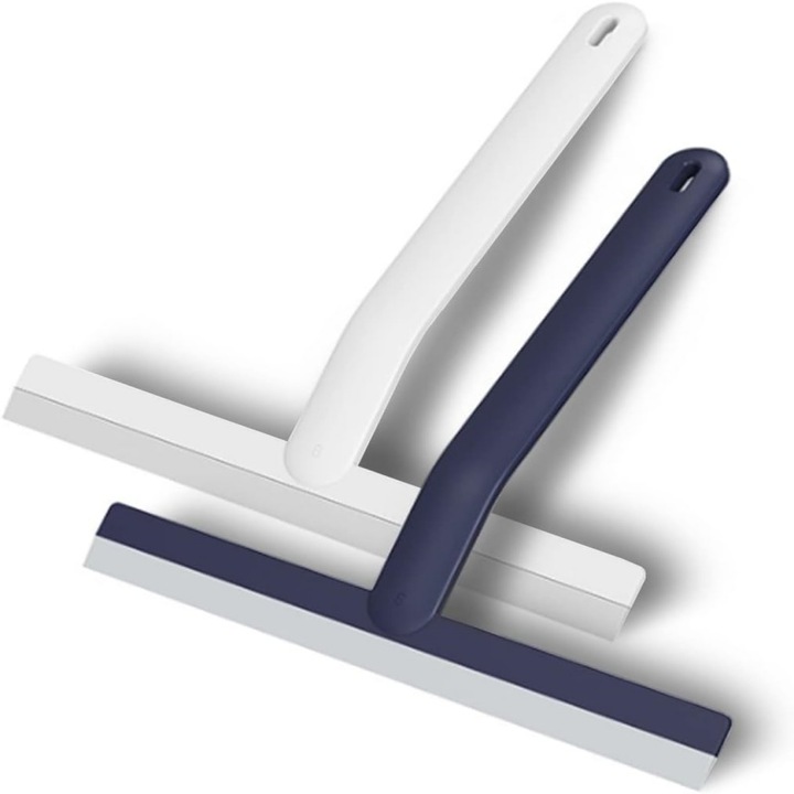 Set 2 raclete geam Sunmostar, Polipropilena, alb lunar si albastru purpuriu, 25x25x2.5cm
