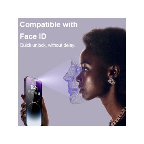 Folie de protectie pentru telefon, Happy, Sticla securizata, Kit de instalare, Pentru iPhone 14 Pro, Transparent