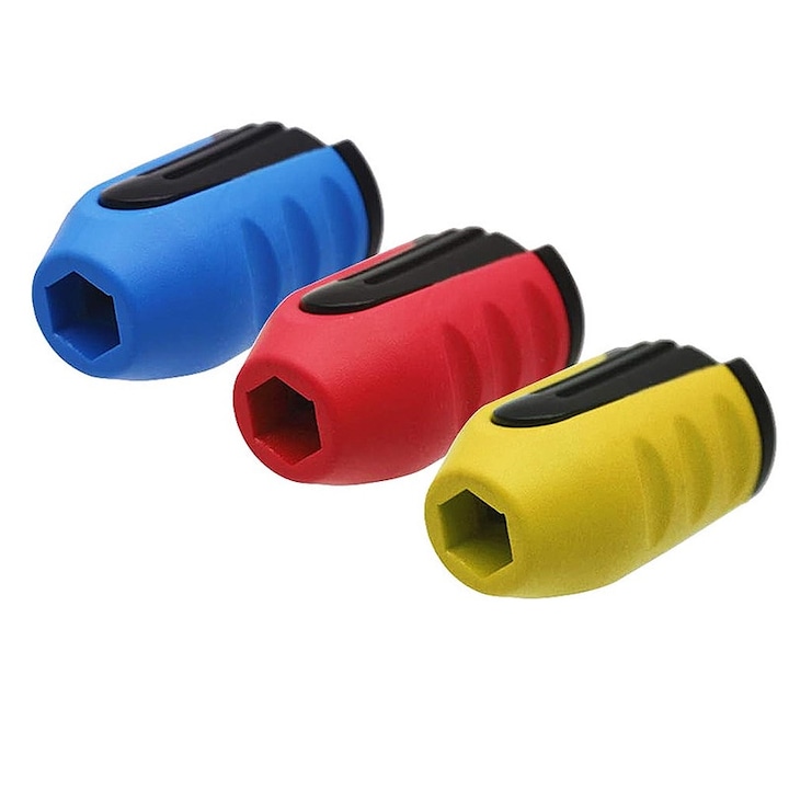 Set 3 inele magnetizatoare pentru biti, SHARZEE, prindere puternica, hexagonal 1/4", multicolor