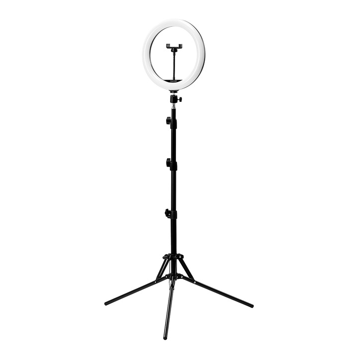 Activeshop gyűrűs lámpa, állítható, 26cm, fekete, 40-160cm