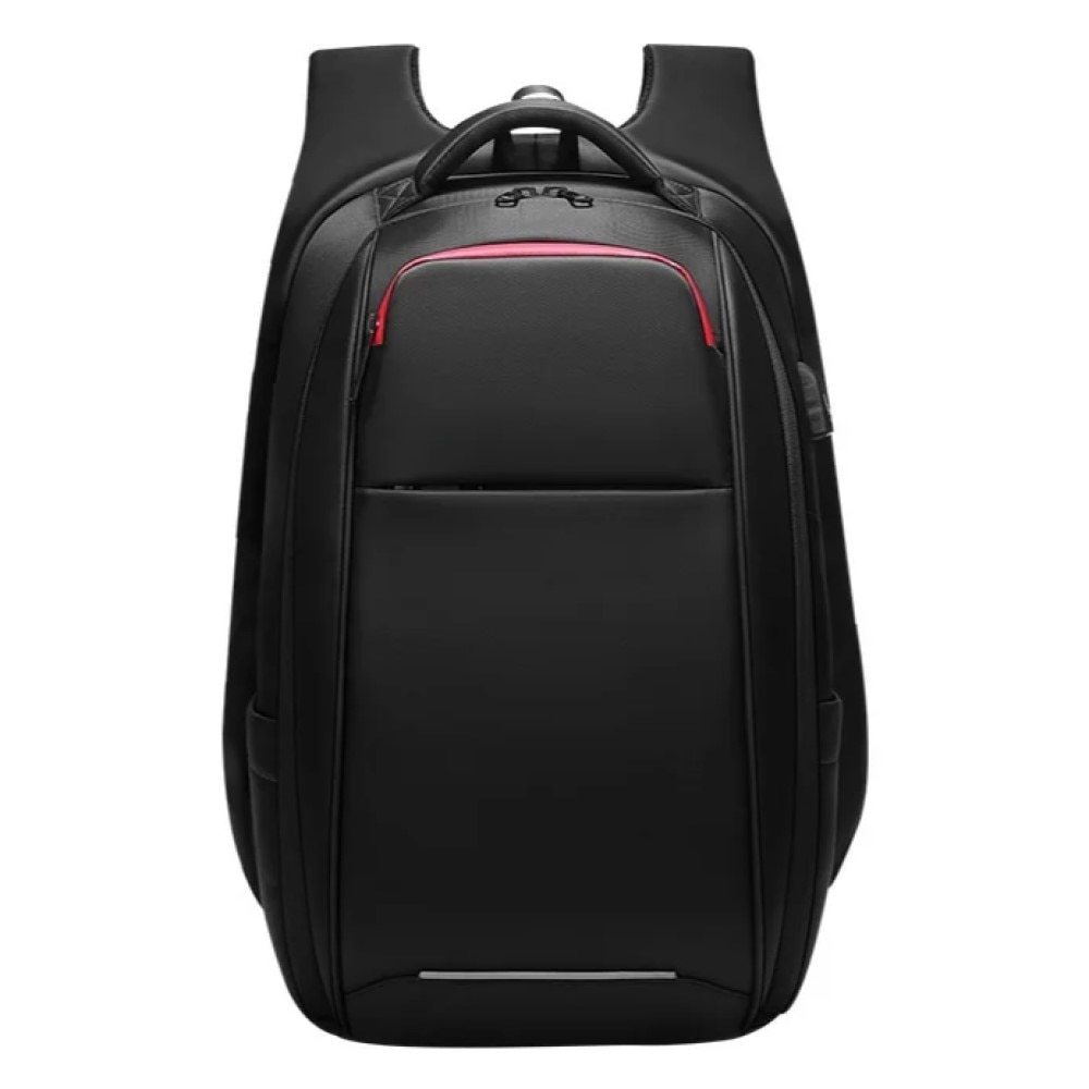 Rucsac laptop 15.6", smart casual, impermeabil, cu buzunar antifurt si port USB, GETICS, 32x16x46 cm, Negru