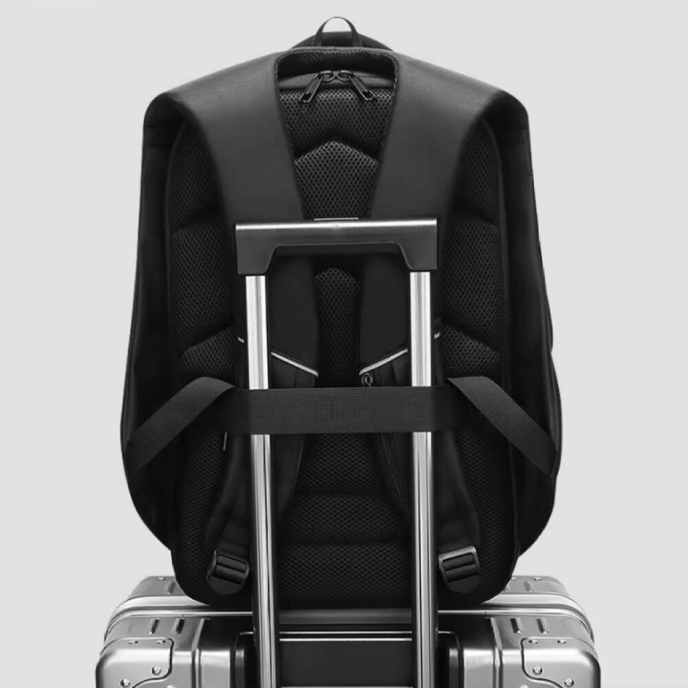 Rucsac laptop 15.6", smart casual, impermeabil, cu buzunar antifurt si port USB, GETICS, 32x16x46 cm, Negru
