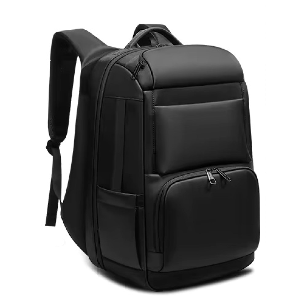 Rucsac laptop 17.3", business pentru calatorii, cu buzunar antifurt si port USB, GETICS, 47x31x20 cm, Negru
