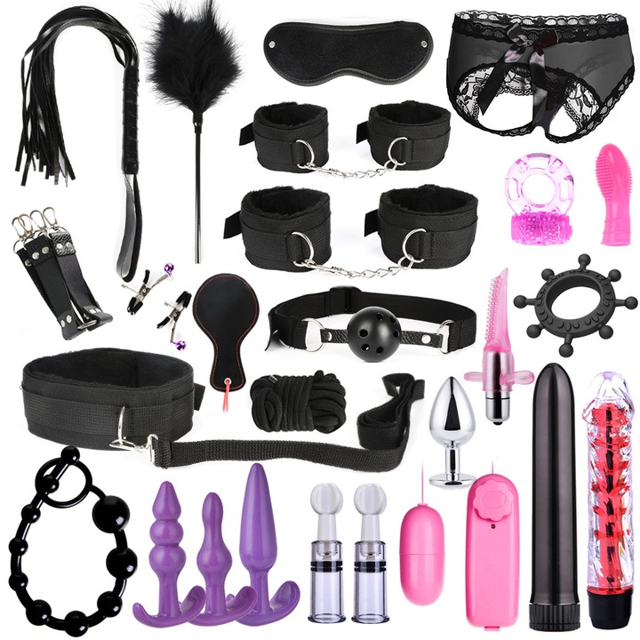 Set BDSM, combinatie 26 piese, multicolor