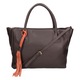 Gave Lux, Geanta tote de piele cu canaf 25471, Maro