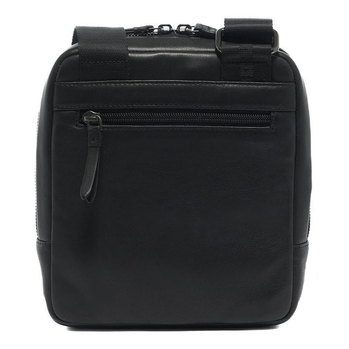 MOMO DESIGN, Geanta crossbody de piele cu buzunare exterioare, Negru