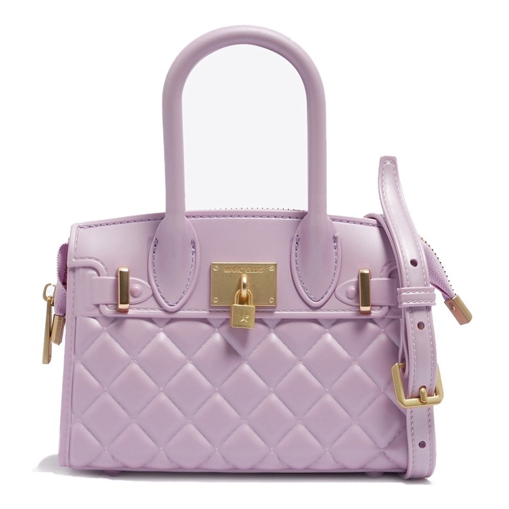Marc ellis, Geanta de umar cu aspect matlasat, Auriu, Lila