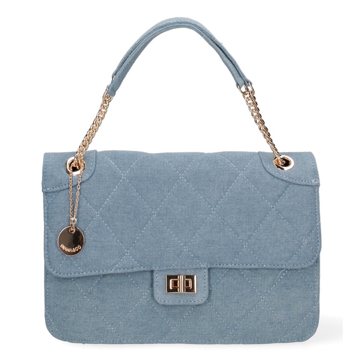 Diana&Co, Geanta crossbody cu barete lant, Bleumarin