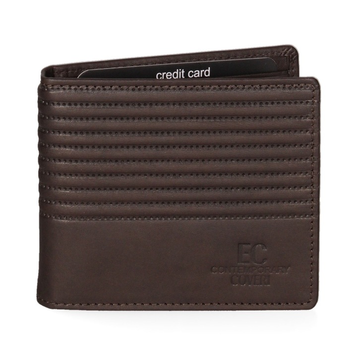 EC Contemporary Coveri, Portofel cu clips pentru bani, Maro taupe