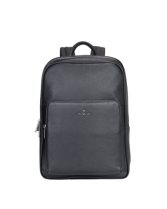 B Cavalli B, Rucsac unisex de piele cu buzunare multiple, Negru