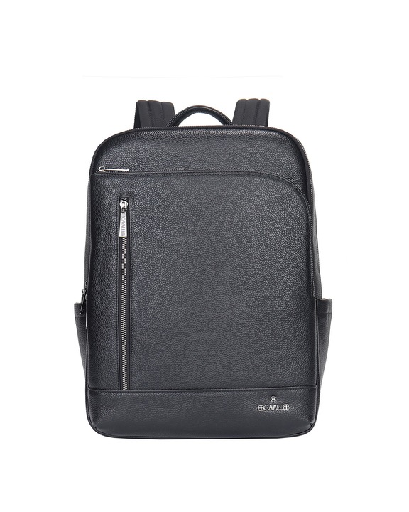 B Cavalli B, Rucsac unisex de piele cu buzunare multiple, Negru