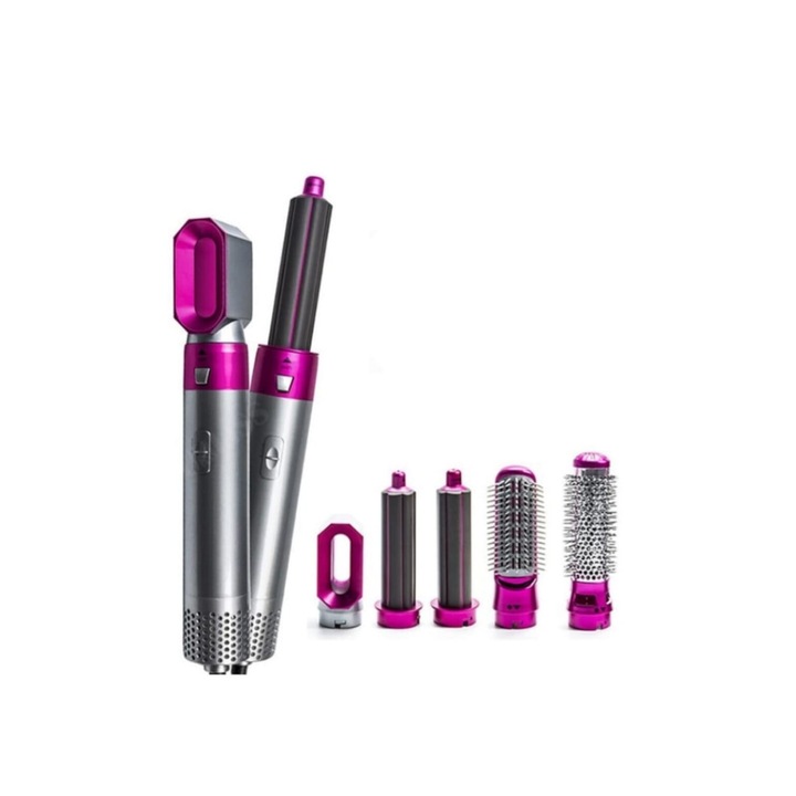 Aparat de coafat, 1000 W, Air Wrap Professional, 5 capete detasabile, diferite moduri de coafat ca la salon