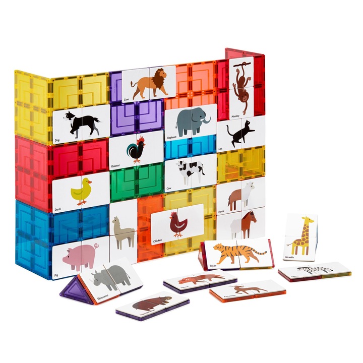 Learn & Grow Toys mágneses építőkészlet, állati duócsomag, 40 darab