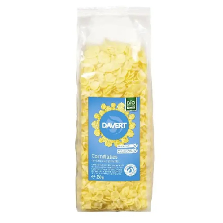 Fulgi de Porumb Bio Integrali Fara Zahar Fara Gluten Davert 250 g