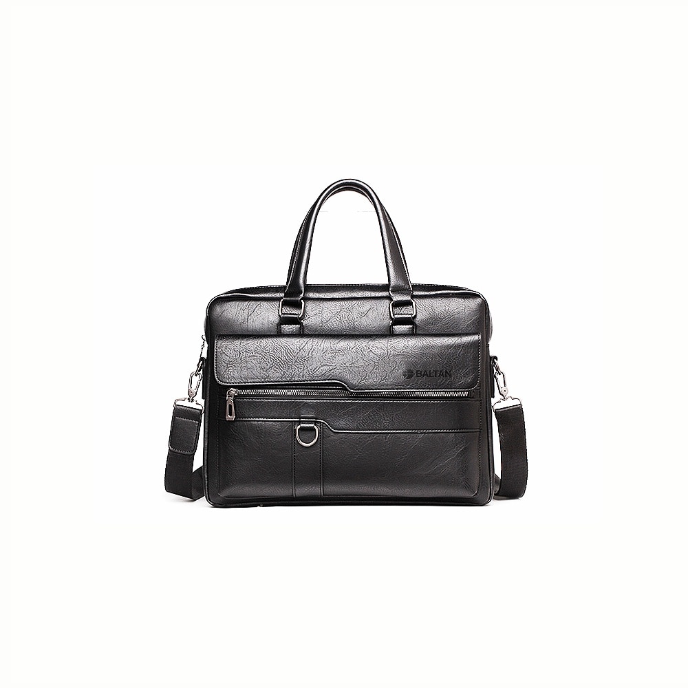 Geanta Business din Piele Ecologica Neagra, office, Laptop pana la 15.6 Inch