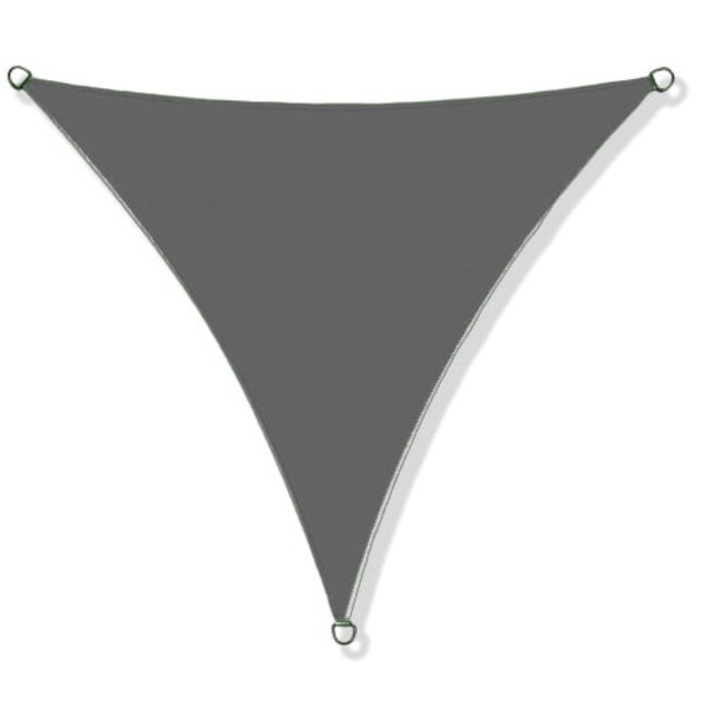 Copertina prelata de soare, Edanti, Impermeabil, Triunghi, 3X3X3 M, Poliester, Gri Inchis
