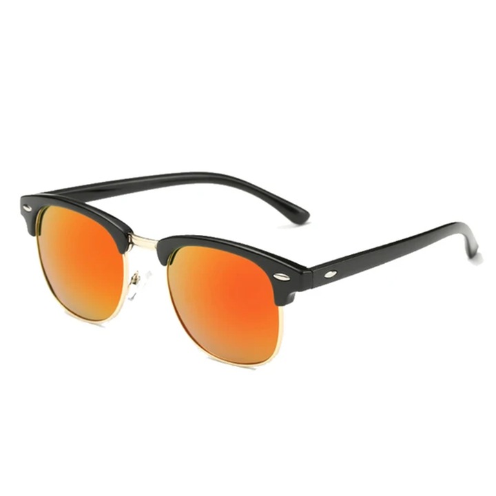Ochelari de soare pentru barbati, model elegant masculin, tematica fashion hot summer, marime universala, portocalii, EFAYN