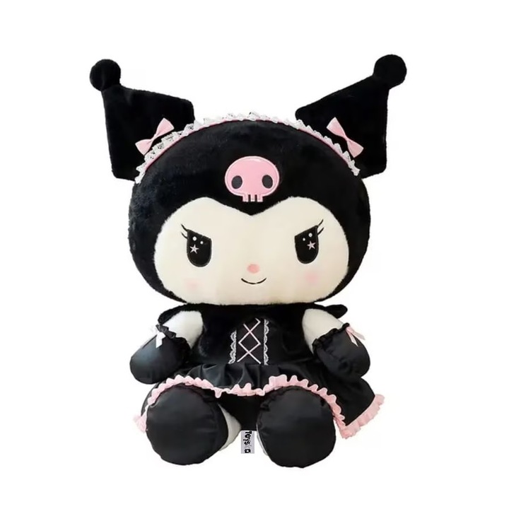 Papusa de plus Kuromi din seria Hello Kitty Sanrio, 50 cm, Toyska®