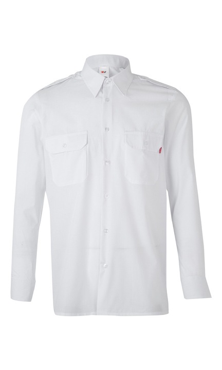 Camasa cu epoleti, Maneca Lunga, Velilla, alb, Alb