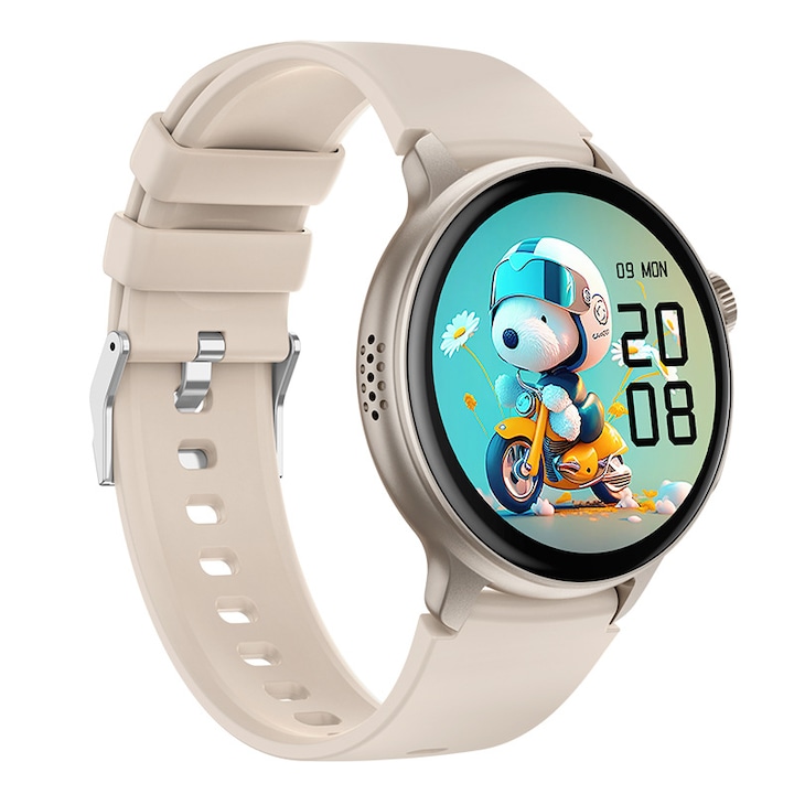 BIRAI okosóra és fitnesz karkötő, Android és IOS, AMOLED Full Touch 1,43", vékony, hívások, mikrofon, hangszóró, értesítések / SMS-ek / közösségi média, fizikai aktivitás figyelése, alvás, pulzusszám, lépésszámláló, vízálló, szürke