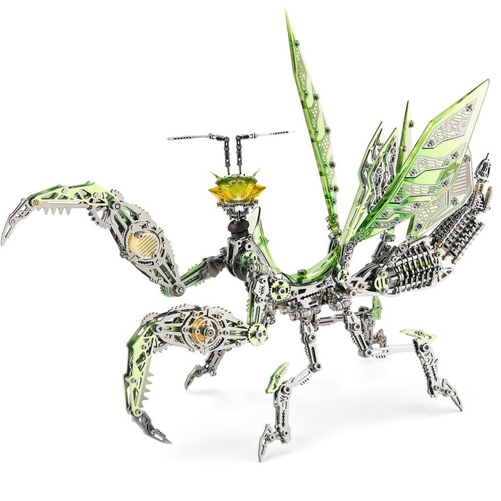3D mechanikus WALALLA puzzle, Óriás sáska, barkács, zöld, 1109 darab