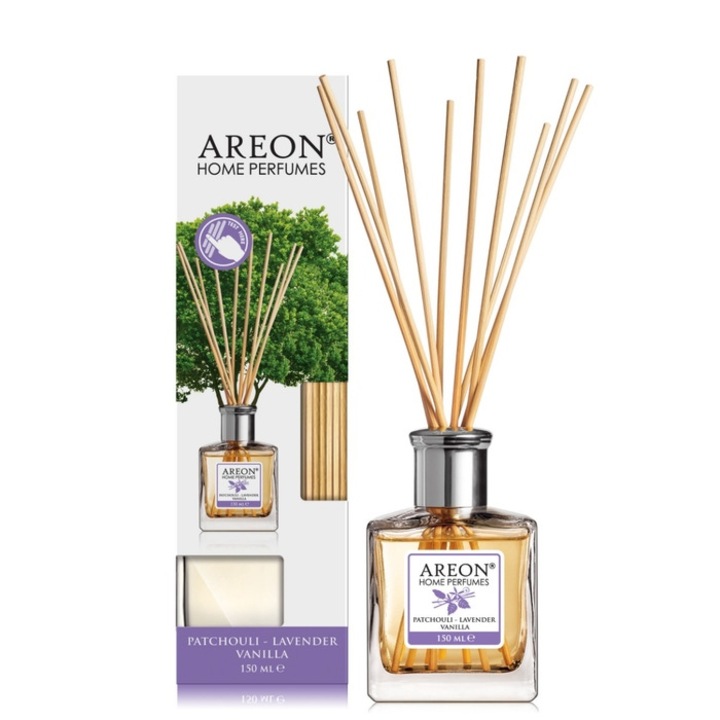 Odorizant camera cu betisoare, Areon, patchouli + lavanda + vanilie, 150 ml