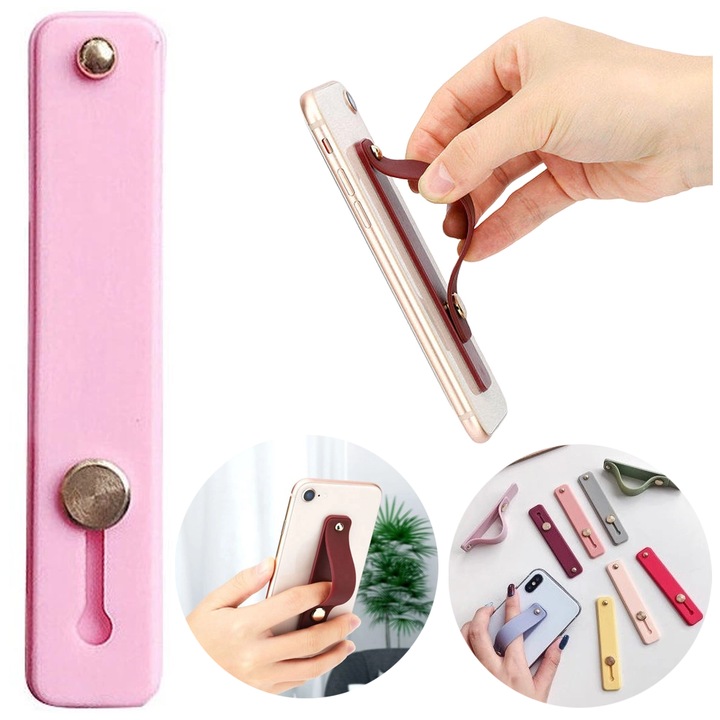 Suport autoadeziv pentru deget, Hurtel, silicon si PVC, roz