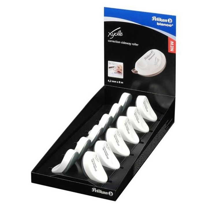 Set 12 corectoare Pelikan, 4.2mm x 8m, alb