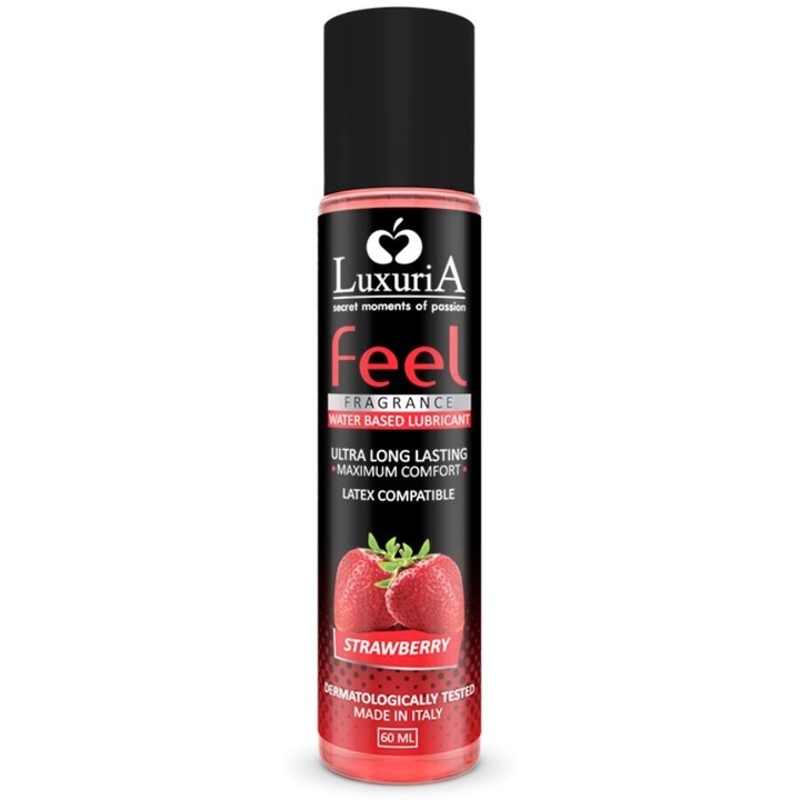 Lubrikáns Intimate Line Luxuria Feel, eper ízű, óvszerrel kompatibilis, 60 ml