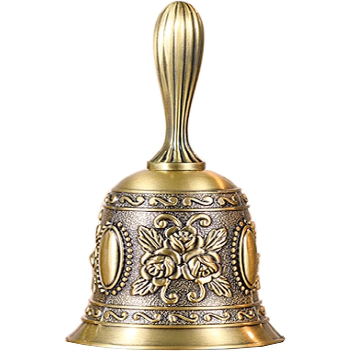 Cink ötvözet harang, longziming, arany/bronz, 5x11cm