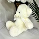 Ursulet de plus Tobi, cu fundita, Inaltime 24 cm, Alb