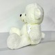 Ursulet de plus Tobi, cu fundita, Inaltime 24 cm, Alb