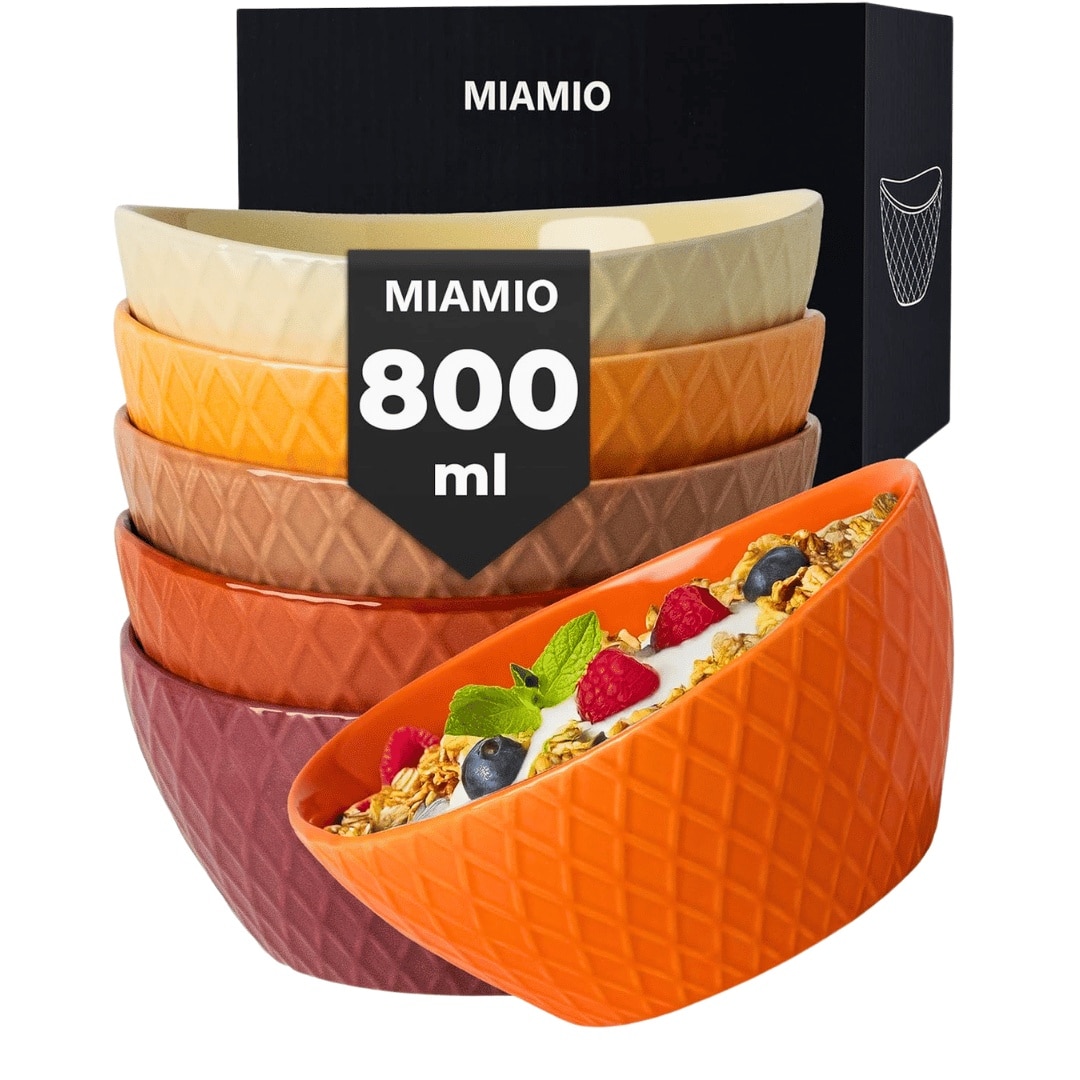 MIAMIO Set de 6 boluri de ceramică Magma multicolor 16x8cm, 800 ml