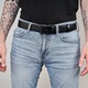 Curea pentru pantaloni din piele pentru barbati Brodrene OPM-08 Catarama neagra Latime 4 cm Latime Marime 90 Lungime 105 cm