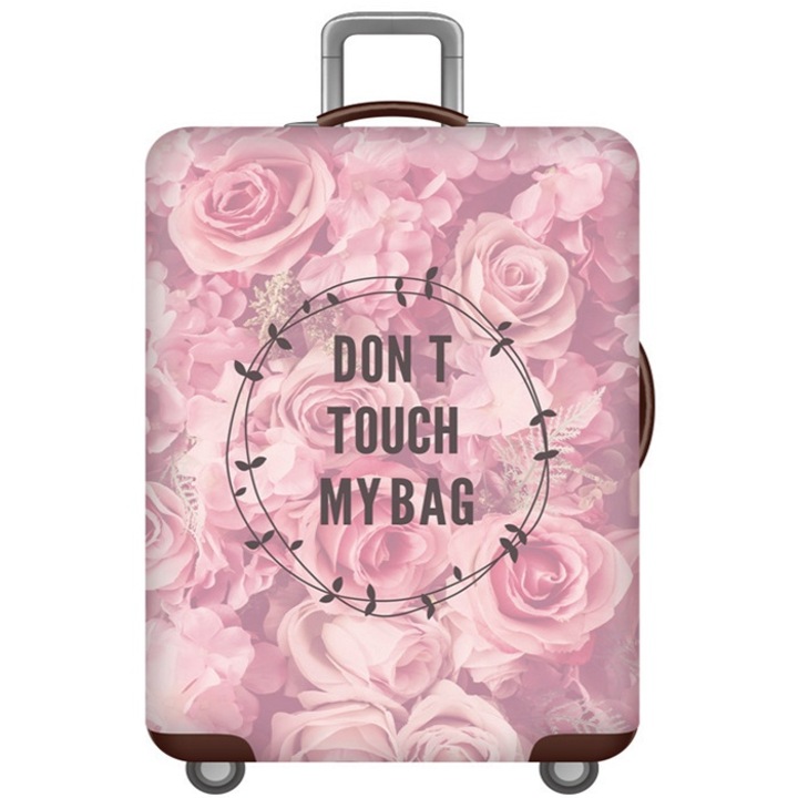 Husa elastica NINI pentru protectie Troler sau Valiza, Marimea S ajustabila, model DON T TOUCH MY BAG, AK4813