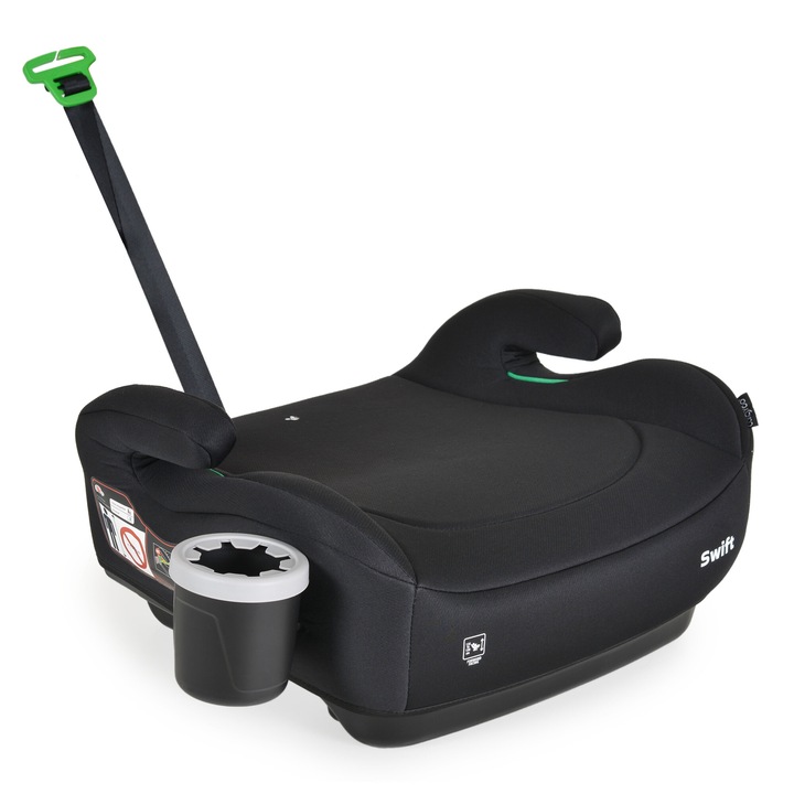 Inaltator auto Cangaroo Swift i-Size, 125-150 cm sau 22-36 kg, omologat R129, Negru