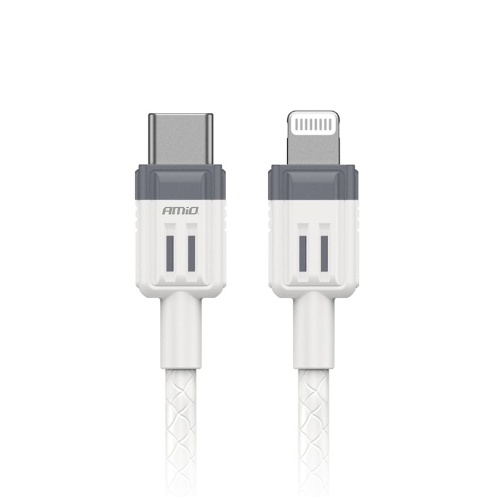 Töltőkábel USB Lightning Iphone-Type C FullLINK 20W 100cm fehér-szürke