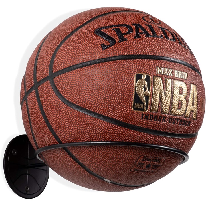 Organizator sport Pro, suport de perete cu suport pentru minge pentru functionalitate multifunctionala, suport de otel usor de instalat pentru baschet, fotbal, volei