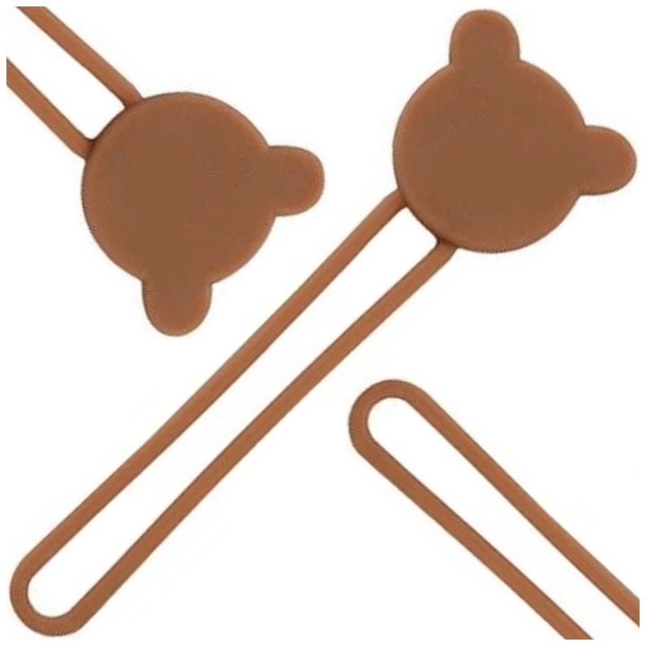 Bobina cabluri din silicon, Hurtel, compact, rezistent, maro, 3x9,5x0,5cm