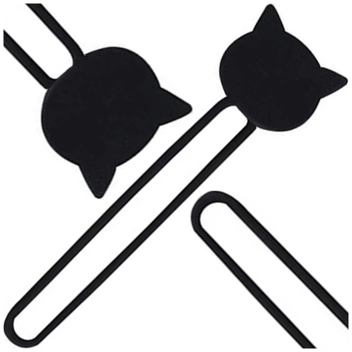 Organizator cablu din silicon, Hurtel, compact, rezistent, negru, 3x9.5x0.5cm