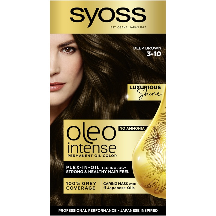 Трайна боя за коса без амоняк Syoss Color Oleo Intense 3-10 Satin Intense, 115 ml
