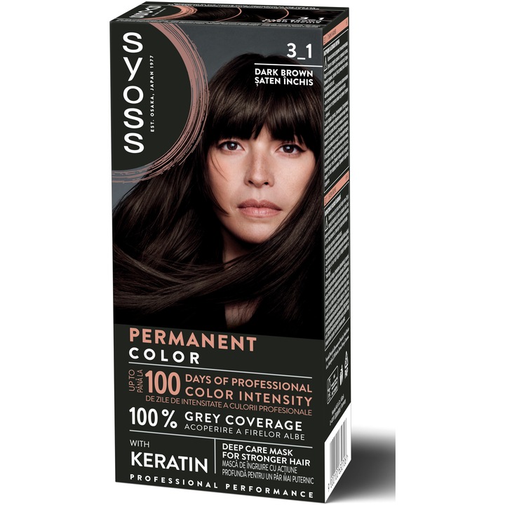 Трайна боя за коса Syoss Color Baseline 3-1 Dark Satin, 115 мл
