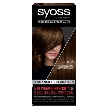 Vopsea de par permanenta Syoss Color Baseline 4-8 Saten Ciocolatiu, 115 ml Vopsea de par permanenta Syoss Color Baseline 4-8 Saten Ciocolatiu, 115 ml