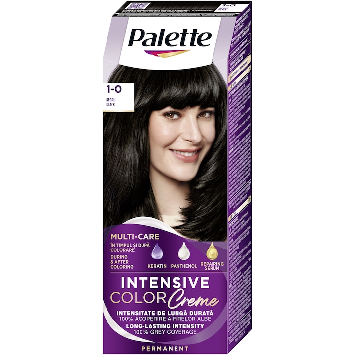 Боя за коса Palette Intensive Color Creme N1 Черен, 110 мл