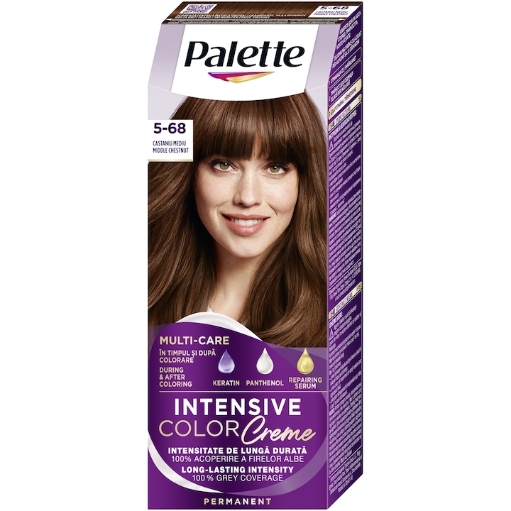 Боя за коса Palette Intensive Color Creme R4 Средно кестеняв, 110 мл