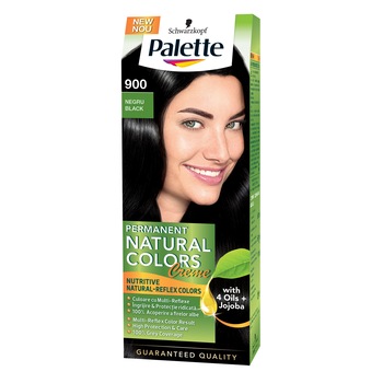 Vopsea de par permanenta Palette Natural Colors 900 Negru Intens Marin, 110 ml Vopsea de par permanenta Palette Natural Colors 900 Negru Intens Marin, 110 ml