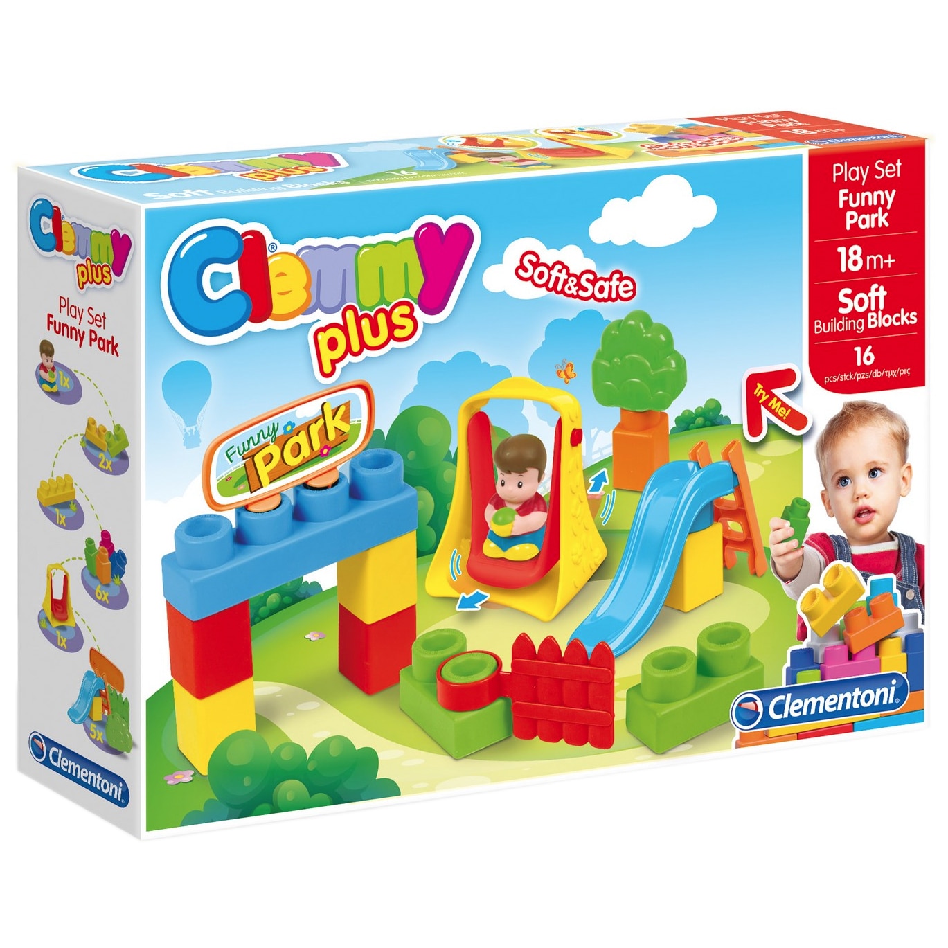 Set cuburi Clemmy Plus - Funny Park, 16 piese - eMAG.ro
