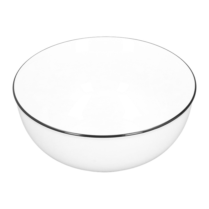 Jormftte kerámia tál, modern design, salátákhoz, levesekhez, pörköltekhez, desszertekhez, 7 hüvelykes, fehér/fekete